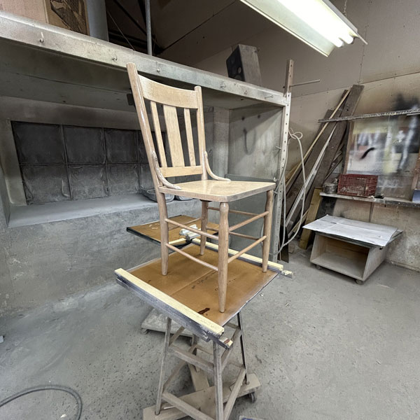 sanded chair